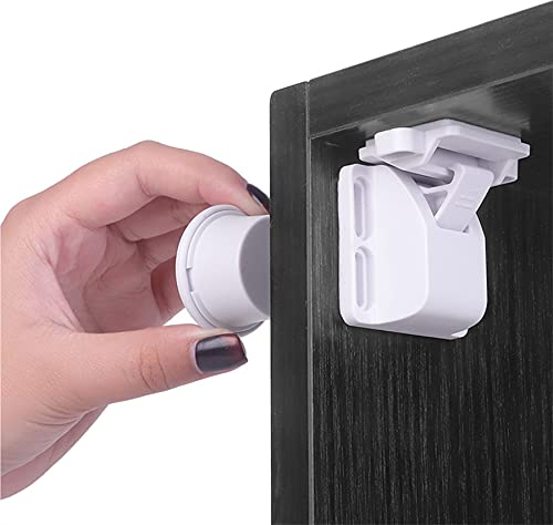 LYYDAN Bloc Porte Securite Bebe, Bloque Porte Bébé Avec 4 Bloque Porte Invisible & 1 Clé, Bloc Tiroirs Magnétique Pour Sécurité Enfant Tiroir Et Placard