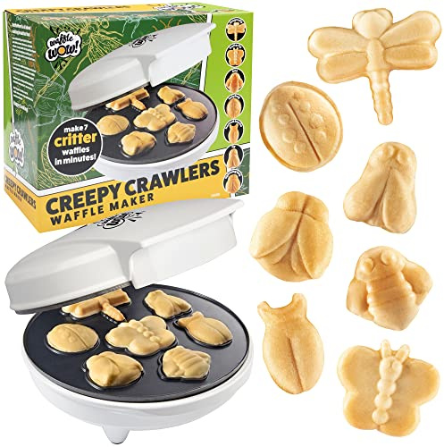 The Original Creepy Crawly Bug Waffle Maker,Make 7 Fun Different Insect Shaped Pancakes Including a Beetle, Bee & More- Electric Non-stick Waffler, Summer Fun Gift Breakfast Treat for Kids