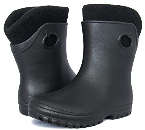FortMen Federleichte EVA Gefütterte Gummistiefel Damen Thermo 36-41 | Halbhohe warme Regenschuhe mit Futter für Winter, Herbst und Frühling