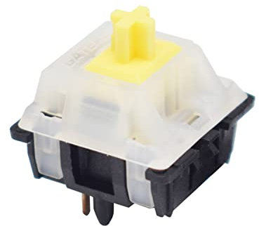 Cuxiukeys Gateron Yellow Switches,Keyboard Switches,Gateron KS-3 Milky Top Black Bottom Housing,Switches for 5 pins Keyboard PCB 70 PCS