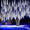 Auniq LED Meteorschauer Regen Lichter Meteor Lichterkette Außen Wasserdichte Schneefall Lichterketten 30cm 10 Tube Schnur 240 LED Fallende Regen Lichterfür Dekoration Garten Hochzeit Weihnachten Party