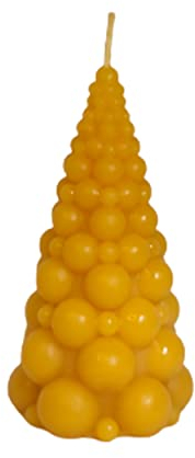 Bienenwachskerze | Weihnachtsbaum - C | Handgemacht |100% Bienenwachs | Weihnachtskerze | 50 x 50 x 95 mm; 70 Gramm