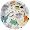 Folat 61930 Vajilla Ø 23cm 8 piezas Dino Roars-Platos de papel para Cumpleanos, Fiesta infantil, Despedida de Soltera, Compromiso, Boda, Aniversario, multicolor