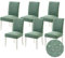 MIULEE Stuhlhussen 6er Set Universal Stretch Stuhlbezug，Abnehmbarer Wasserdichter Elastische Modern Stuhlbezüge Bezug Küche Wohnzimmer Bankett Familie Hochzeit Party Stuhlhusse，Graugrün