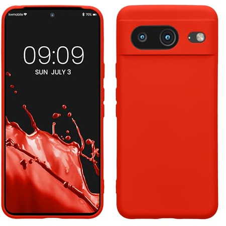 kwmobile Slim Case kompatibel mit Google Pixel 8 Hülle - Handyhülle aus Silikon in Mandarin Orange