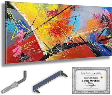 Monica Mirafiori I 100% HANDGEMALT I Gemälde Pieno Di Colori 100x50cm | Gemälde Handgemalt | Acrylgemälde | Sehr Großes Acrylbild I Moderne Kunst I Kunstbilder