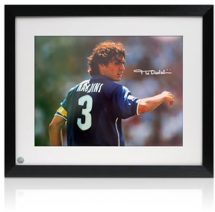 Exclusive Memorabilia Photo Italie signée par Paolo Maldini : Coupe du Monde 1998. Encadré