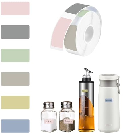 burkfeeg Farbe Aufkleber Zum Beschriftenetiketten Selbstklebend Druckeretiketten Flaschenetiketten ölbeständige Für Büros, Geschäfte, Schulen, Flaschen 150 Etiketten/Rolle 14 X 30 Mm…