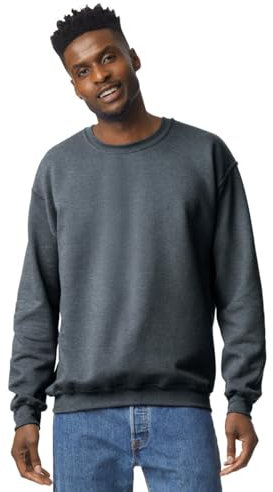 TICTEX Unisex Heavy Blend Crewneck Sweatshirt by Gildan - Herren-Pullover Baumwolle mit Rundhals in vielen Farben - große Größen - Dark Heather, 5XL