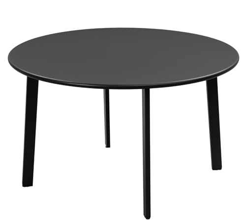 eSituro Table Basse Ronde, Table d'Appoint pour l'Intérieur, l'Extérieur, Salon, Balcon, Terrasse, Jardin, en Métal, Ø70xH40 cm, Noir
