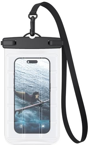 Waterproof Phone Pouch,IPX8 Waterproof Phone Case for Swimming,Underwater Phone Case for iPhone 15/14/13/12 Mini/Pro/Pro MAX/11/XS/XR/8 Plus/7 Plus,Samsung Galaxy Note,Huawei (Upgrade Black)