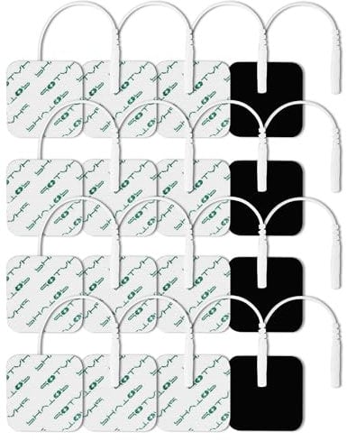 Tens Elektroden Pads 40x40mm 16 Stücke, TENS EMS ELEKTRODEN für TENS-Geräte & EMS-Trainer 2mm-Pin-Anschluss, selbstklebende Ersatzpads für die Elektrotherapie