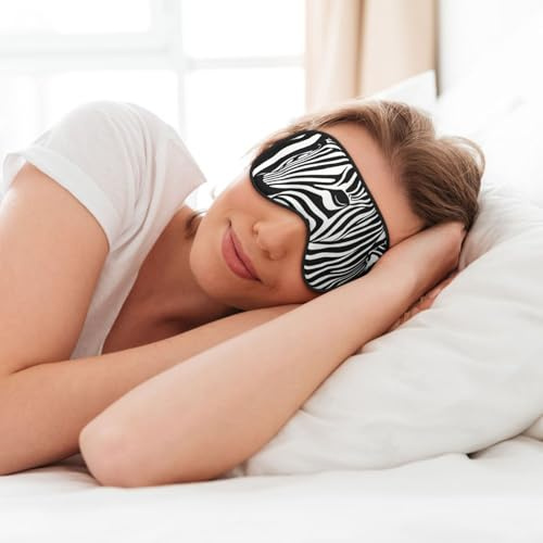 Zebra Print Weiche Augenmaske für Schlaf Maske Schlaf Augenmaske für Frauen Männer Schlafen Schlafen Reisen