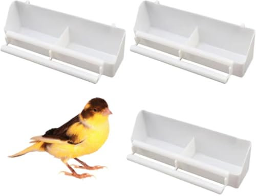 3 Stück Kunststoff Vogelnapf Vogelhäuschen Futterspender Vogelfutterautomat Wasser Käfig Napf Futterspender Vogel Hängenapf Futter Schüssel Vogelkäfig Zubehör Vogelfutterstation für Papageien, Vögel
