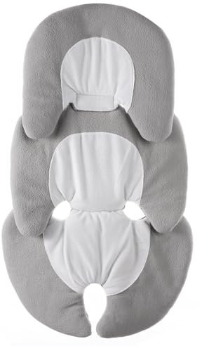 Baby Stroller Seat Cushion, Universal Pram Polar Fleece & Breathable Mesh Seat Liners Infant Newborn Head Neck Support Pad Reversible Soft Plush Mesh Seat Cushion for Toddler Infant Pushchair