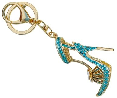 COSMEVIVI Porte-clés Chaussure à Talons Hauts Pendentif Paquet Bleu Poli Métal Léger Pratique Voyage