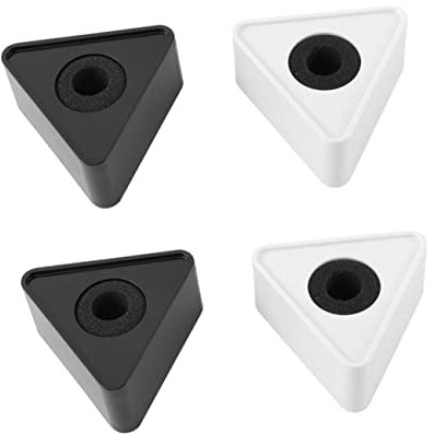 JOINPAYA 4stücke Mikrofon-logo-flagge Aus Abs Material Mikrofon-logo-station Tragbar -markierung Für Interview Dreieckige -ständer Mit Schutzschwämmen