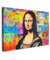 MuchoWow© Bild auf Leinwand Groß 120x80 cm XXL Schlafzimmer Bilder Badezimmer Wand Deko Wohnzimmer Modern Wanddeko Bilderwand Geschenk Graffiti - Neon - Mona Lisa - Kunst - Da Vinci