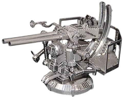 Metal Zone Anti Aircraft Twin Gun 3D Jigsaw Puzzle Metal WW2 3D Metal Puzzle for Adults 8.2 x 5 x 5 cm