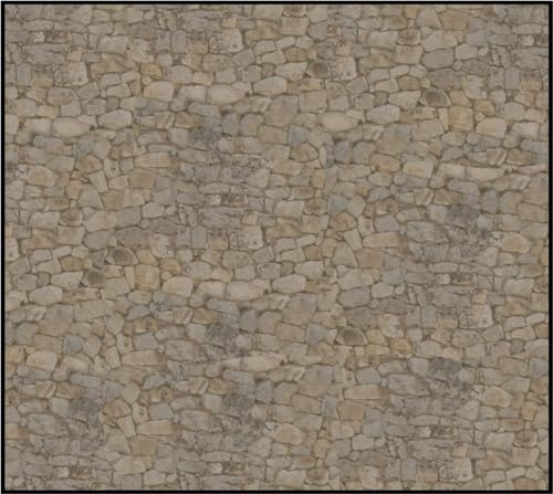 Real Stone Wall Scenery Sheet for Model Railways, Dioramas & Wargaming Terrain - 0 to 00 Scale Card A2 4X A4 Double Sided