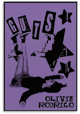 XQHMEP Olivia Poster, Rodrigo-Album-Guts-Poster, Leinwand, Wandkunst für Zuhause, Wohnzimmer, Schlafzimmer, Dekoration, Gemälde, 30 x 45 cm, ungerahmter Stil