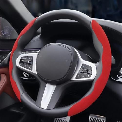 Lenkradschutz PU-Lenkradbezug Lenkradschutz rutschfest Hartschale Winter warmes Fell universell für 37–38 cm Lenkradschutzhülle