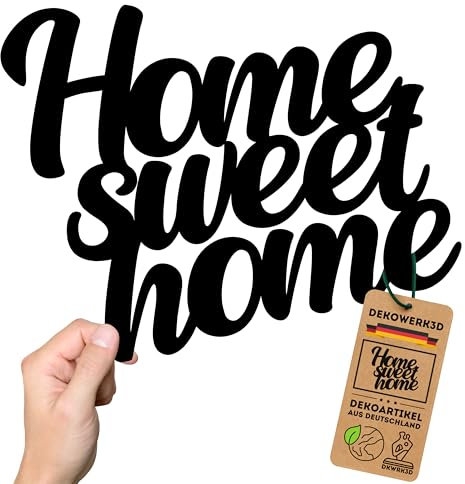 Home sweet home Schriftzug - Deko Wand Schild - Wohnzimmer Dekoration - Wanddeko für zu Hause - Wandsticker - Home Wandkunst - Küche oder Schlafzimmer - Wandschild aus Kunststoff