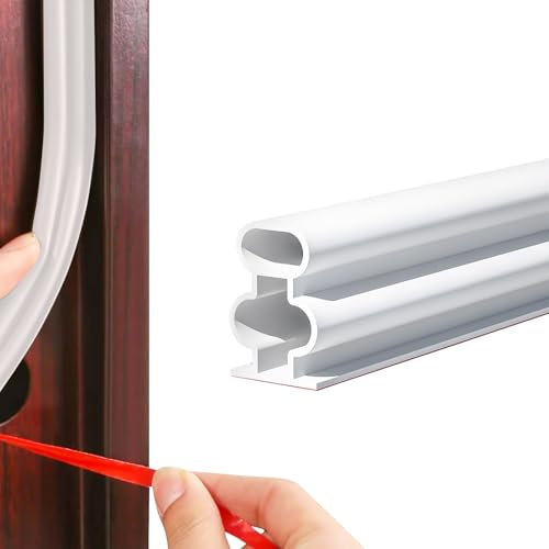 12m Türdichtung Selbstklebend, HaustüR Dichtungsgummi Selbstklebend Wasserdicht, Selbstklebende Türdichtung Für Spaltmaße von 11-14,5 mm, Tür Dichtungsband für Anti Kollision Schallschutz (Weiß)