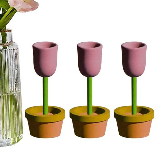 Lot de 3 pots de fleurs en bois, décoration de pot de fleurs de table, petit pot de fleurs en bois, pot de fleurs décoratif en bois avec design rustique et naturel pour intérieur ou extérieur