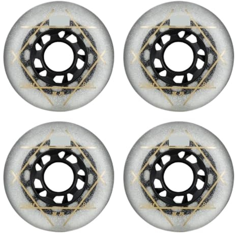 LXLAEOANG Inline Skate Rollen 88A PU verschleißfeste Inline-Skate-Räder, 4 Stück, 72 mm, 76 mm, 80 mm Rollen for Rollschuh-Skateboard-Wave-Board(White 80mm 4Pcs)