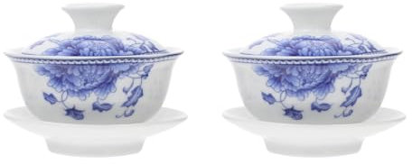 MAGICLULU 2 Stck. Kung-Fu-Teeset Tassen chinesische teetasse teelichtgläser vintage Teebecher mit praktischem Gebrauch kreatives teegeschirr mit deckel Teetasse aus Keramik Weiß