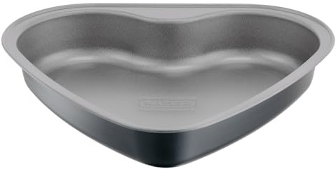 Original Kaiser Inspiration Herzkuchenform 24 x 23 x 4 cm, antihaftbeschichtet, einfach Reinigung, gleichmäßige Bräunung, bis 230° hitzebeständig, Herzbackform, Made in Germany, schwarz