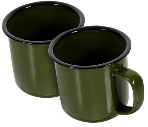 TOYANDONA Taza De Leche Vintage Portátil 2 Piezas Verde De Hierro Estilo Retro Multiusos Para Café y Té El Hogar