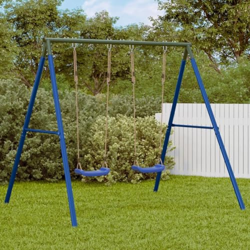 Kaloriko Schaukelgestell aus lackiertem Stahl für den Außenbereich, 206 x 185 cm, kompatibel mit Schaukelsitzen, Nestschaukel, Trapez und Klettergerüst, stabiles Gartenspielgerät für Kinder im Garten