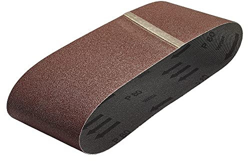 wolfcraft 1894000 - Lot de 3 Bandes Abrasives - Grain 80 - Dimensions 76 x 457 mm