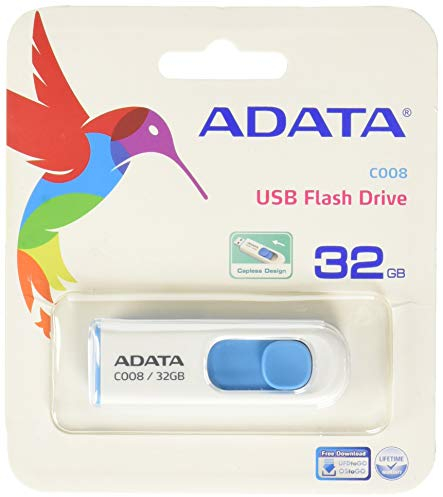 ADATA 32GB USB-Stick C008 Slider USB 2.0 weiss blau
