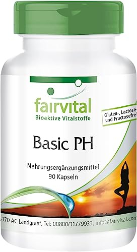 Fairvital | Basic PH - 90 Kapseln - HOCHDOSIERT - VEGAN - Basen-Kapseln mit Calcium, Magnesium und mehr