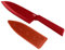 KUHN RIKON, Cuchillo Santoku de cocina antiadherente con funda de seguridad Colori +, 27.5 cm, Rojo