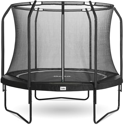 Salta Premium Black Edition COMBO- rund - Ø213cm - 7ft - Schutzrand Schwarz - Trampoline mit hochwertigen Sicherheitsnetz - mit dem einzigartigen Erscheinungsbild und zusätzlichen High-End-Komponenten