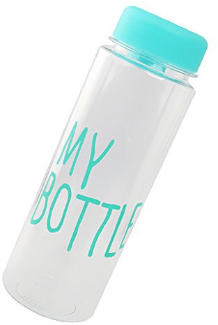 500 ml Reusable Plastic Water Bottle Milk Fruit Juice Cup, - blu