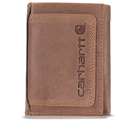 Carhartt Herren-Geldbörse aus robustem Leder mit Dreifachstich, erhältlich in Mehreren Ausführungen, Braun (Brown), Einheitsgröße