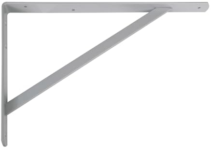 Amig - Regalwinkel Edelstahl | Metallwinkel für Regale | Regalhalterung | Farbe Metallisch Grau | Maße: 250 x 200 mm | Empfohlenes max. Gewicht: 250 kg