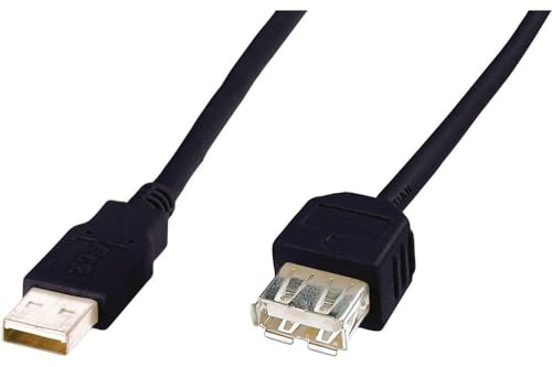 USB Verlängerungskabel, USB A Stecker auf USB A Buchse / 2.00m, CU, AWG30, 2x geschirmt, M/F, UL, USB 2.0 kompatibel , schwarz