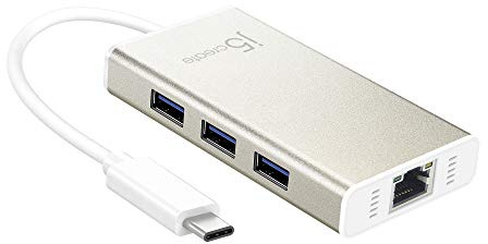 j5create USB Type-C Hub Adapter with Gigabit Ethernet and 3X USB 3.0 Ports