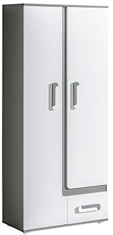 Furniture24 Schrank Apetito AP3 mit 7 Einelegeboden 2 Türiger Drehtür 1 Schubkästen Kleiderschrank Rehal mit Türen