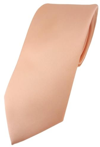 TigerTie Herren Krawatte – Klassische 7,5 cm Krawatte in lachs einfarbigem Design, ideal für Geschäftstermine, festliche Anlässe und die Freizeit