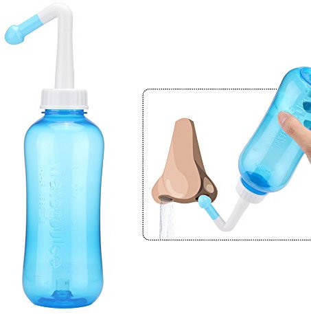 OurLeeme nasal Cleaner nez Pissettes 300ml Clean Pot DÉCOMPRESSION Allergies irrigants Rinse Neti Nettoyant Adultes Enfants Nez Laver Outil (500ML)
