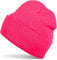 styleBREAKER Unisex Beanie Strickmütze Einfarbig, Feinstrick Mütze doppelt gestrickt, warme Winter Strickbeanie 04024029, Farbe:Neonpink