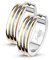 viva-adorno 1 Paar Damen Klappcreolen Hoop Ohrringe dreifarbig Edelstahl Tricolor Rosegold Gold Creolen ER94_Tri, 20mm
