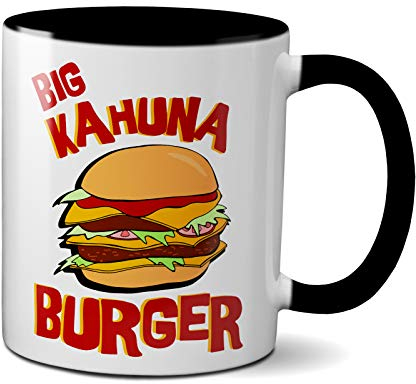 OM3® - Big-Kahuna-Burger - Tasse | Keramik Becher | 11oz 325ml | Beidseitig Bedruckt | Schwarz